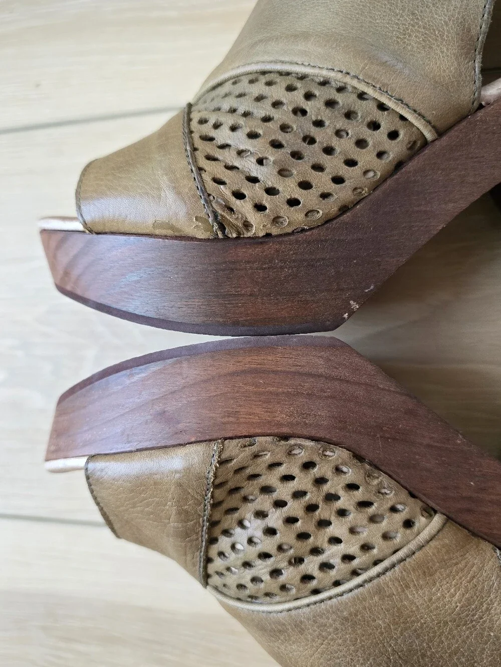 Free People Revolver Open-Toe Wooden Heels Size 36